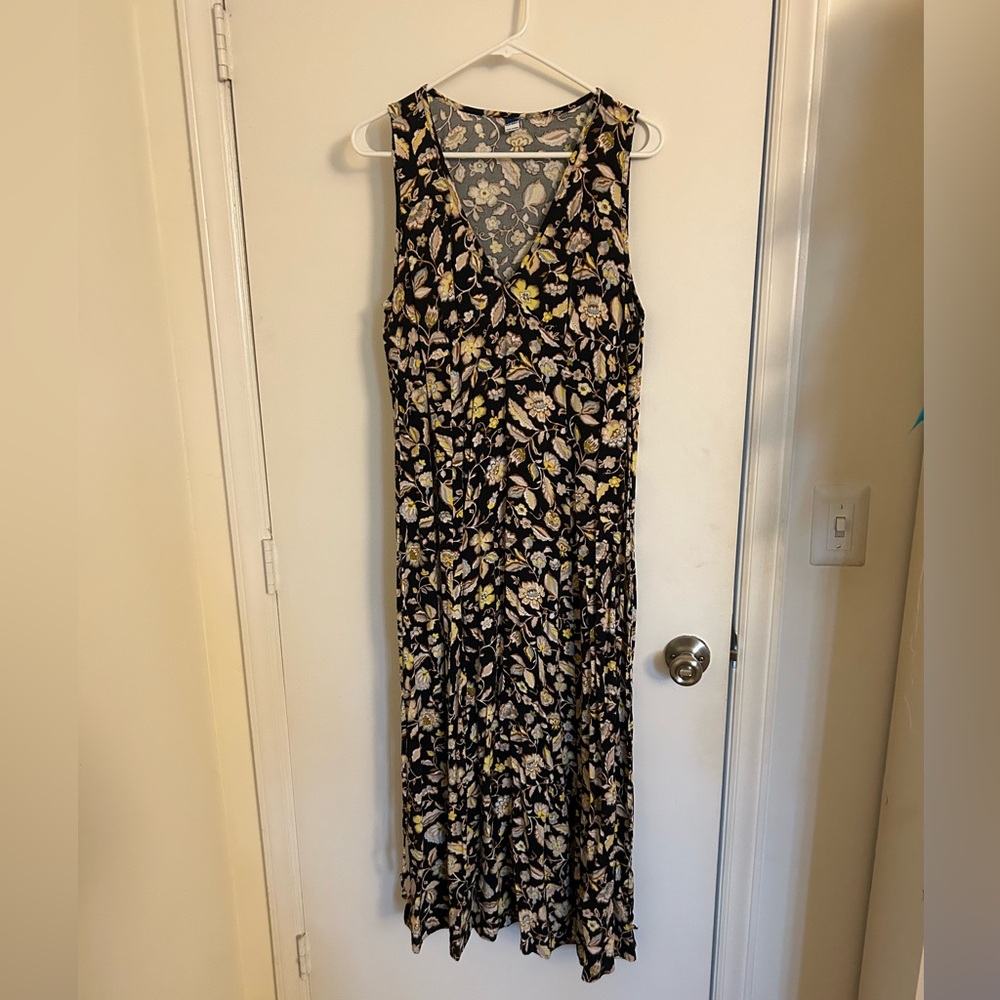 Old Navy Black Floral Maxi Dress